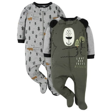 Gerber Baby Neutral Sleep ´N Play Footed Pajamas, 2-Pack, Sizes Preemie - 6/9 Months