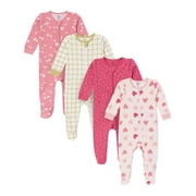 Gerber Baby Neutral Sleep N´ Play 2-Way Zipper Footed Pajamas, 4-Pack, Sizes, Newborn - 6/9 Months