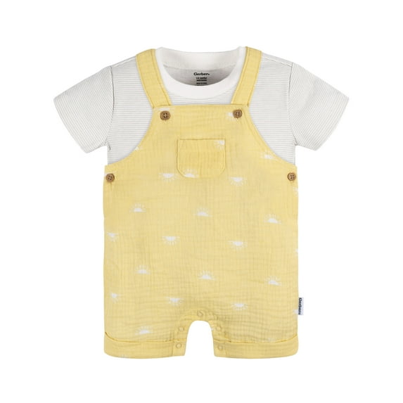 Gerber Baby Neutral T-Shirt and Romper Outfit Set, 2-Piece, Sizes Newborn - 24 Months