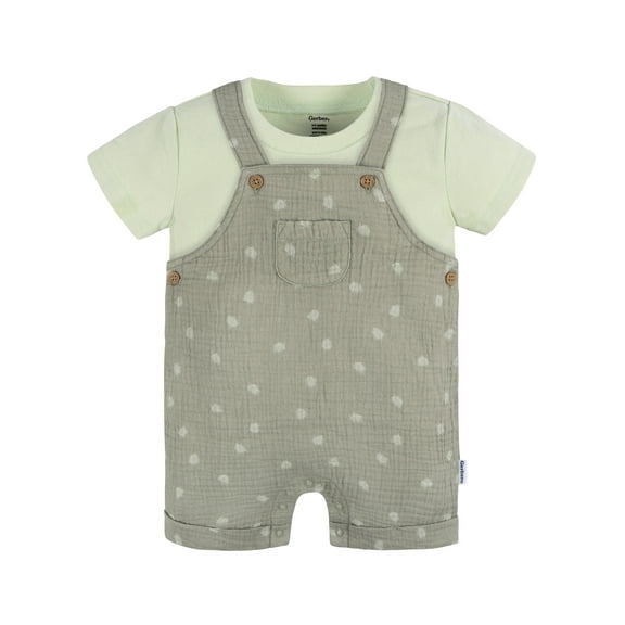 Gerber Baby Neutral T-Shirt and Romper Outfit Set, 2-Piece, Sizes Newborn - 24 Months