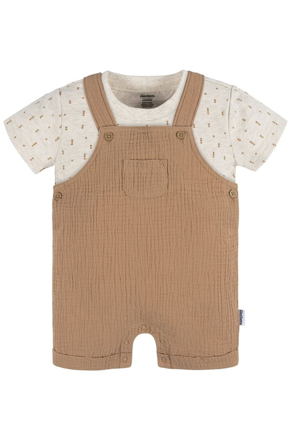Baby Neutral T-Shirt and Romper Outfit Set, 2-Piece, Sizes Newborn - 24 Months