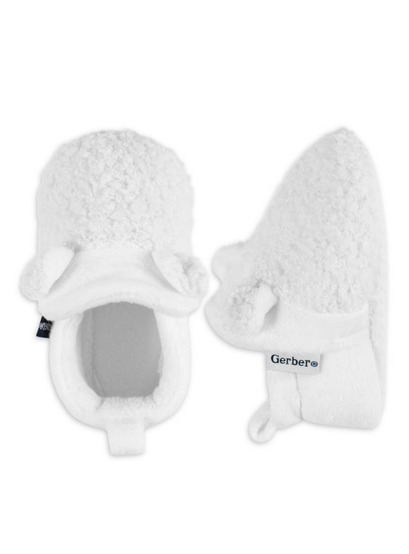 Gerber Baby Plush Bear Booties with Ears, Sizes 0/3M-3/6M