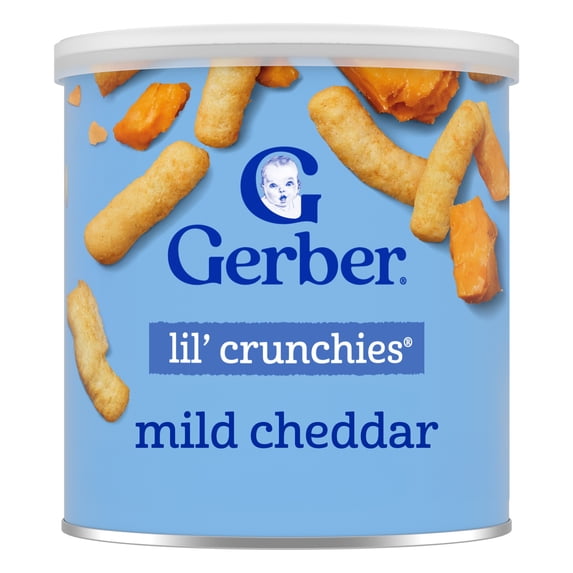 Gerber Stage 3 Baby Food Snacks, Mild Cheddar Lil' Crunchies, Baby Led Feeding 1.48 oz