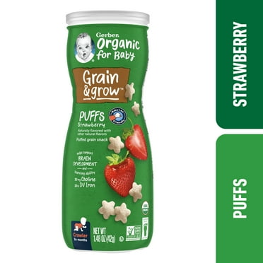 Gerber Organic Stage 3 Baby Food, Strawberry Puffs,  1.48 Ounce