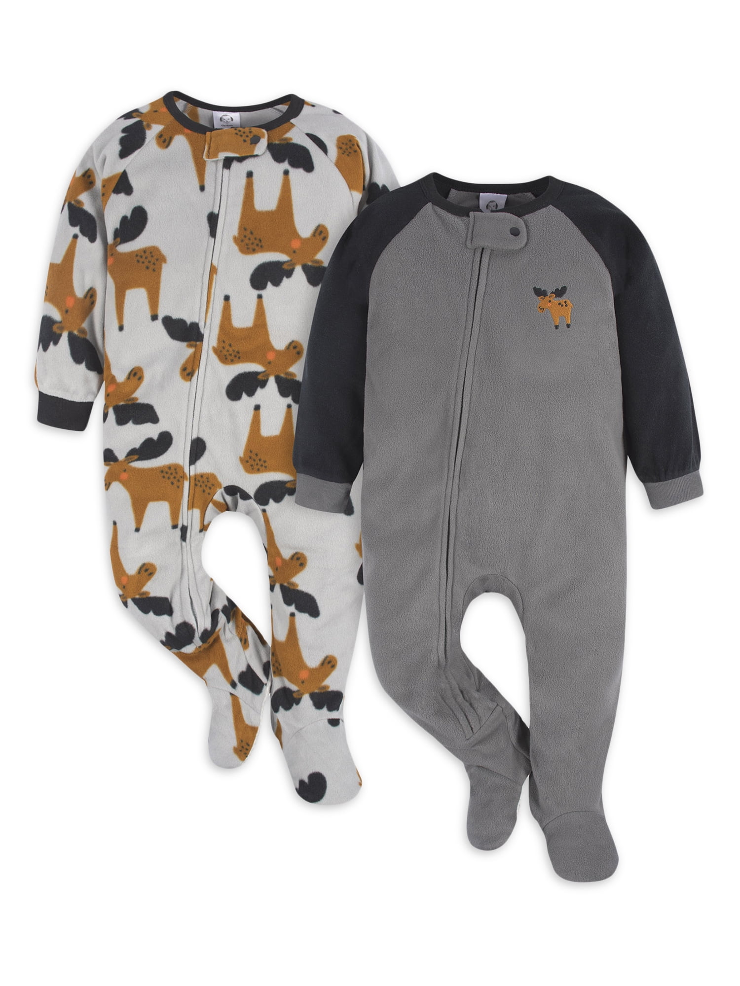 Gerber Baby & Toddler Boy Microfleece Blanket Sleeper Pajamas, 2-Pack ...