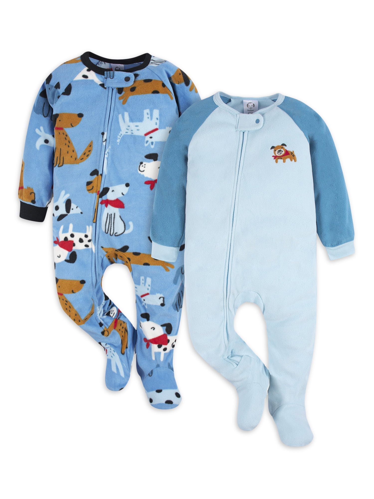 Gerber Baby & Toddler Boy Microfleece Blanket Sleeper Pajamas, 2Pack
