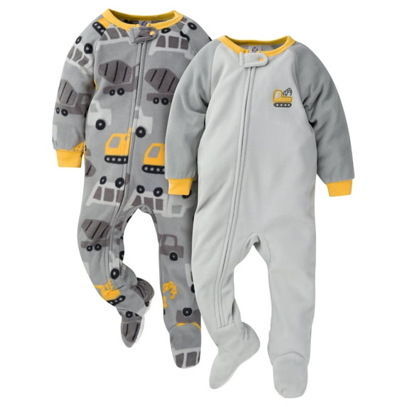Gerber Baby & Toddler Boy Microfleece Blanket Sleeper Pajamas, 2-Pack, Sizes 0/3M-5T