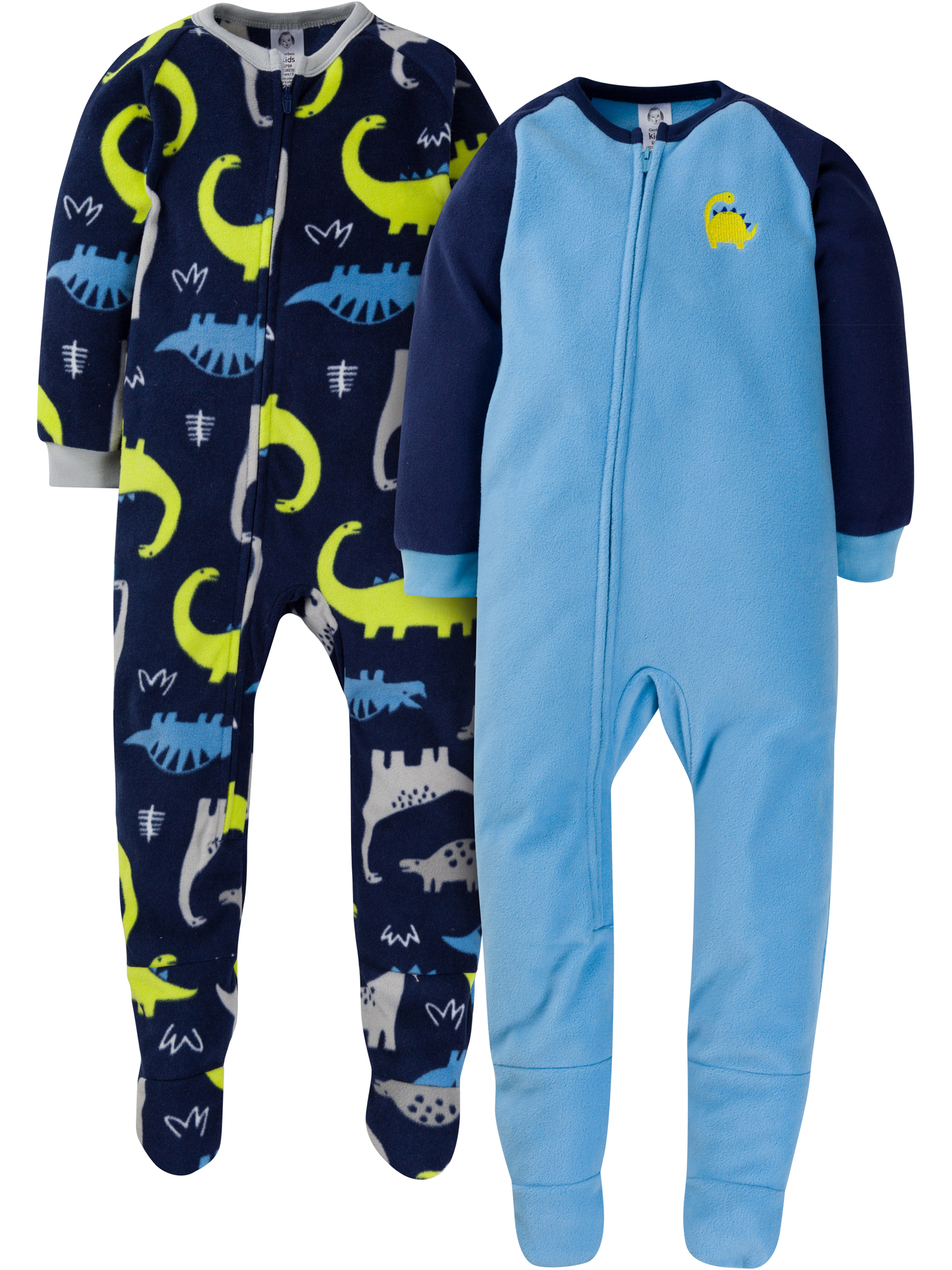 Gerber Baby & Toddler Boy Microfleece Blanket Sleeper Pajamas, 2Pack