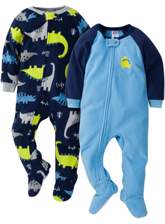 Gerber Baby & Toddler Boy Microfleece Blanket Sleeper Pajamas, 2-Pack, Sizes 0/3M-5T