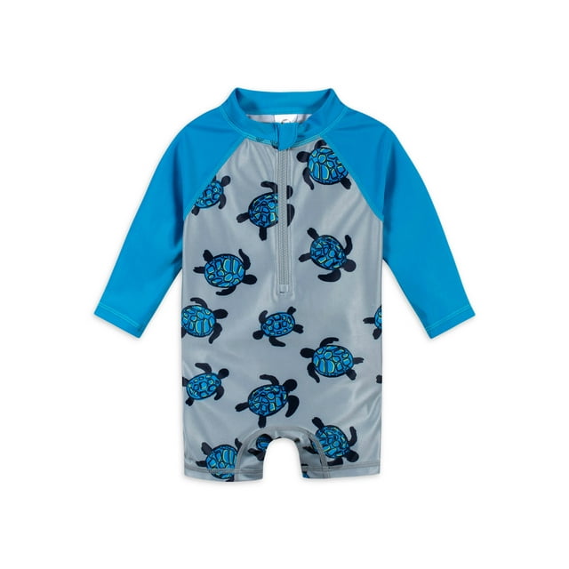 Gerber Baby & Toddler Boy One Piece Long Sleeve Swimsuit Rash Guard