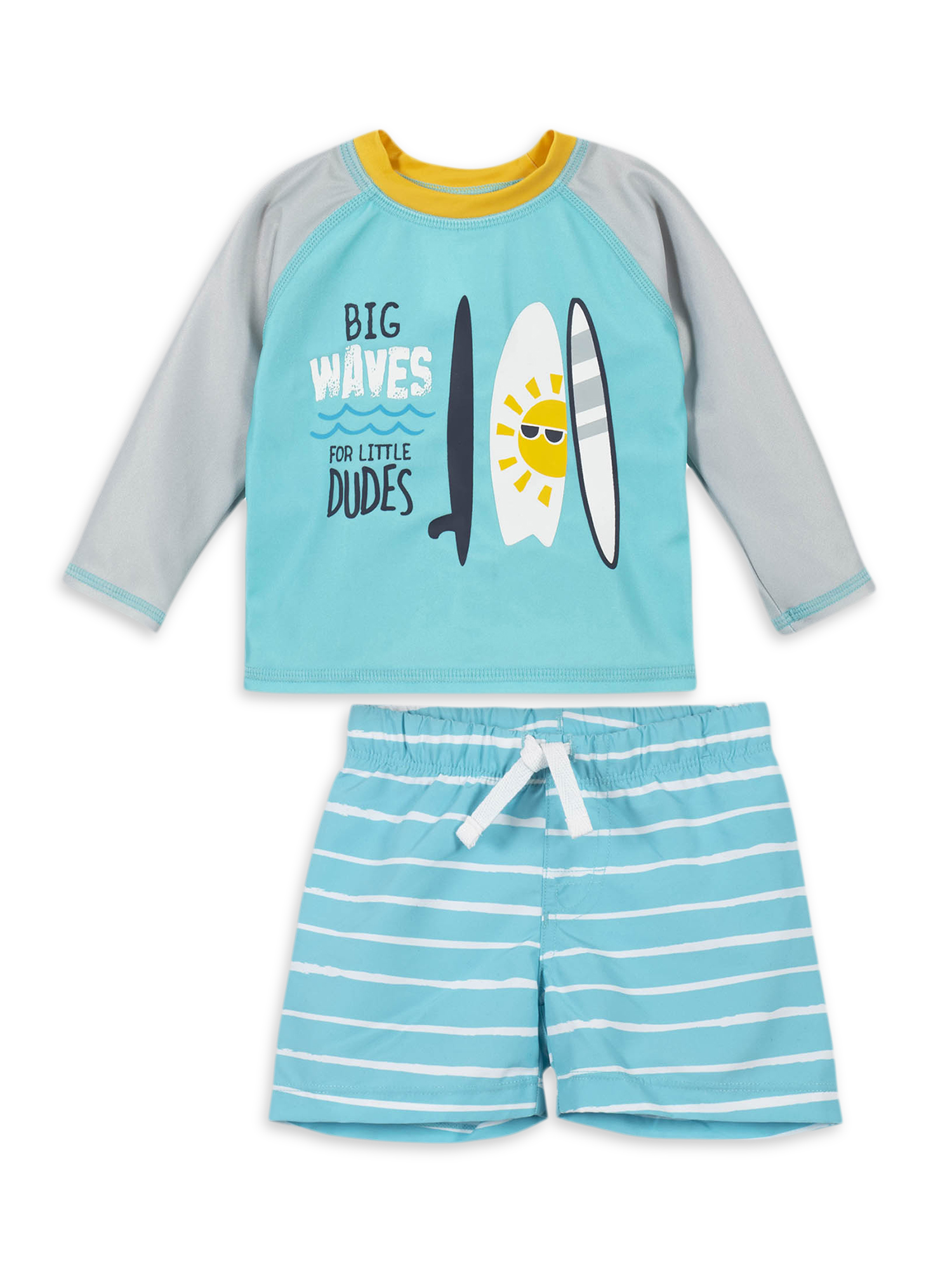 Gerber Baby & Toddler Boy Rashguard & Swim Trunks Set with UPF 50+, 2