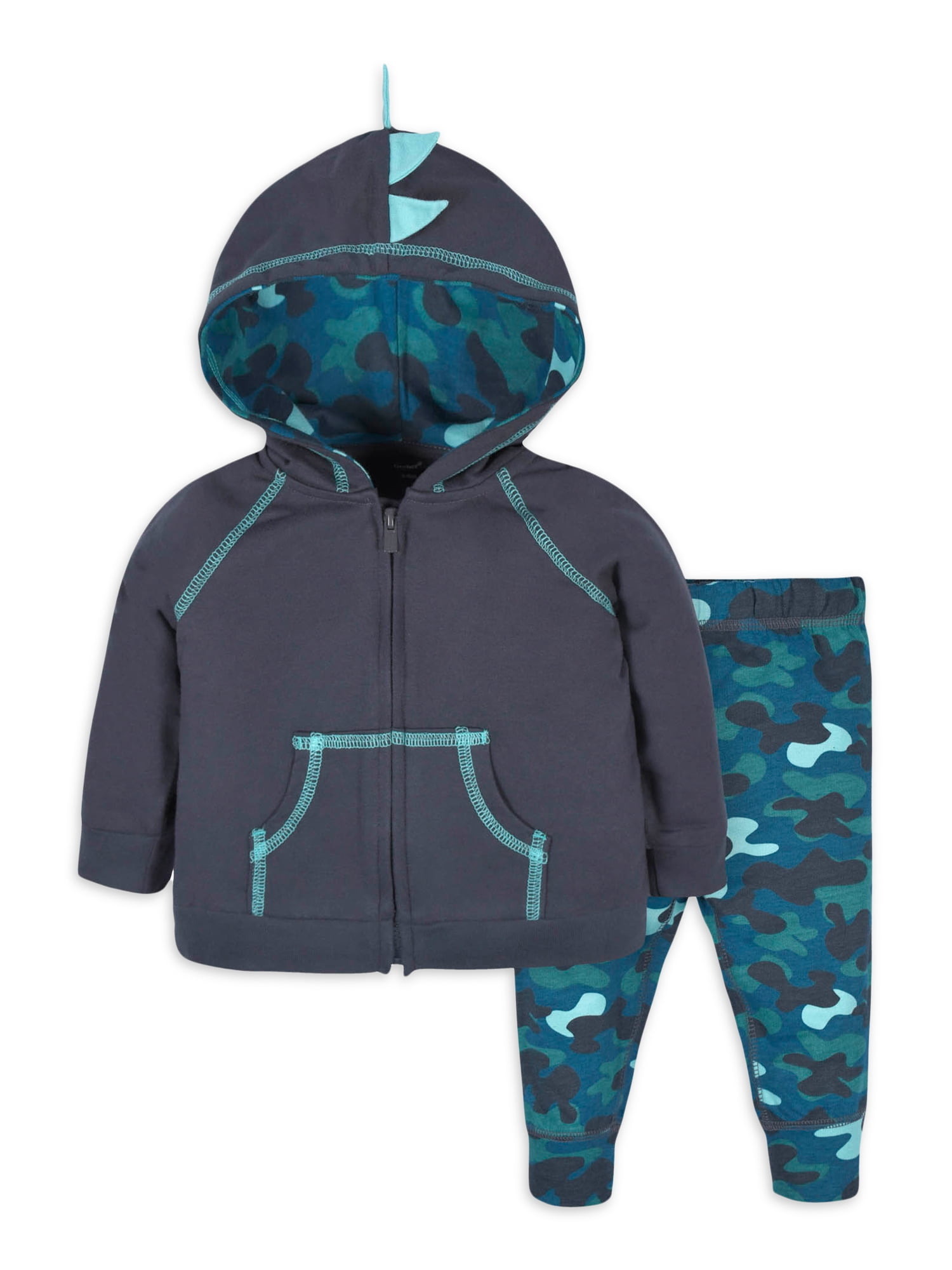 Gerber Baby & Toddler Boy ZipUp Hoodie Sweater & Joggers Outfit Set, 2