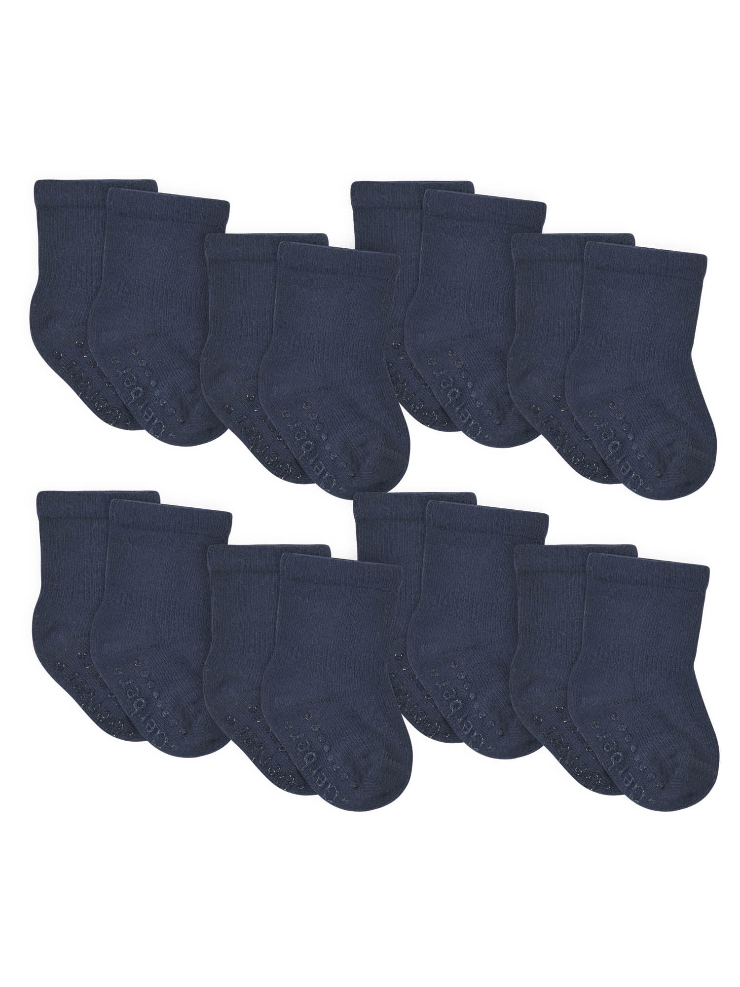 Gerber Baby & Toddler Boy or Girl Gender Neutral Wiggle-Proof Jersey Crew Socks, 8-Pack, (0/6 Months - 5T)