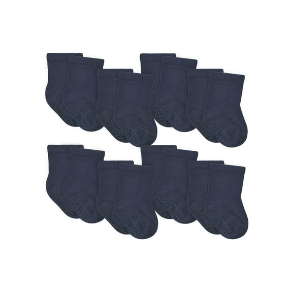 Gerber Baby & Toddler Boy or Girl Gender Neutral Wiggle-Proof Jersey Crew Socks, 8-Pack, (0/6 Months - 5T)