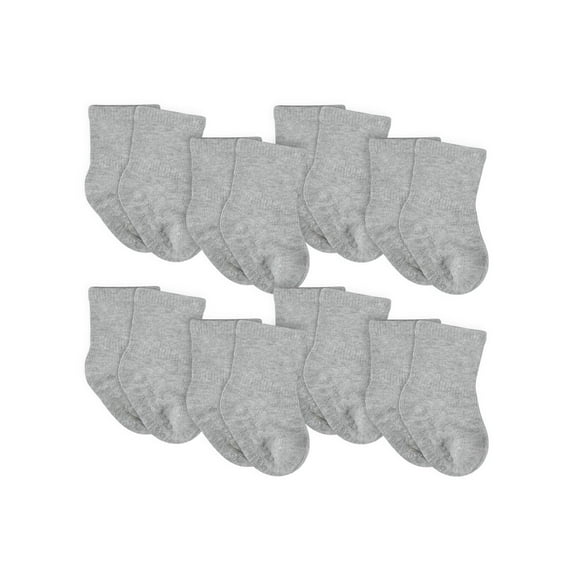 Gerber Baby & Toddler Boy or Girl Gender Neutral Wiggle-Proof Jersey Crew Socks, 8-Pack, (0/6 Months - 5T)