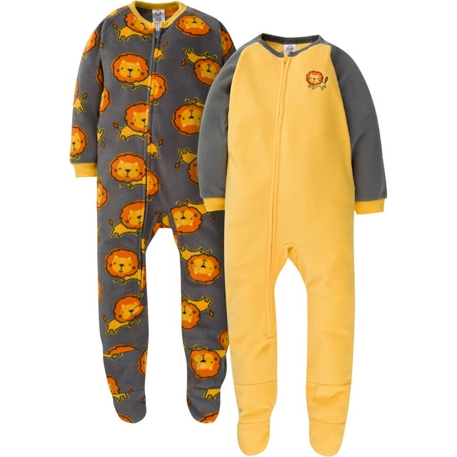 Gerber Baby & Toddler Boys Microfleece Blanket Sleeper Pajamas, 2-Pack (0/3 Months-5T)