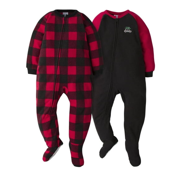 Gerber Baby & Toddler Boy Microfleece Blanket Sleeper Pajamas, 2-Pack, Sizes 0/3M-5T