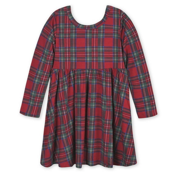 Gerber Baby & Toddler Buttery Soft Long Sleeve Twirl Dress with Viscose Made from Eucalyptus, Sizes 12 Months - 5T