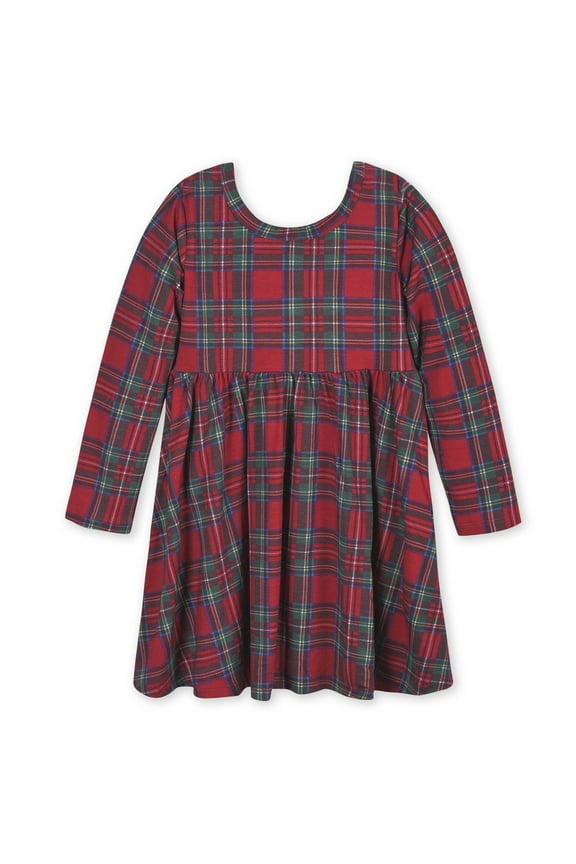 Baby & Toddler Buttery Soft Long Sleeve Twirl Dress with Viscose Made from Eucalyptus, Sizes 12 Months - 5T