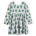 thumbnail image 1 of Gerber Baby & Toddler Buttery Soft Long Sleeve Twirl Dress with Viscose Made from Eucalyptus, Sizes 12 Months - 5T, 1 of 8