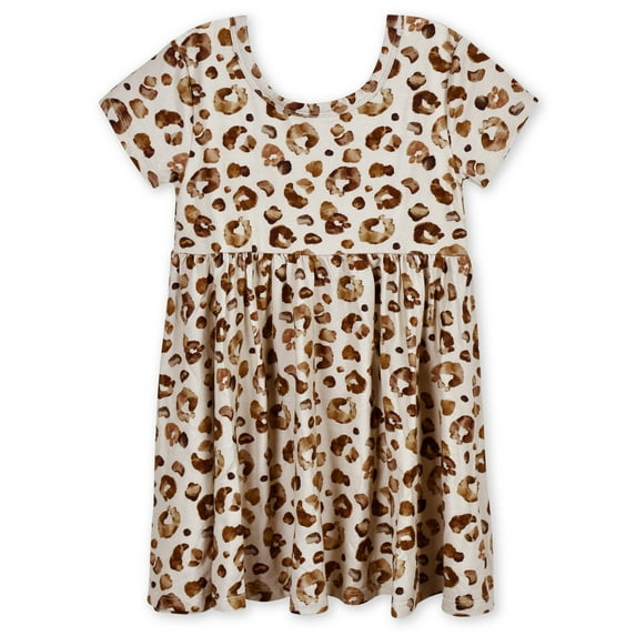 Gerber Baby & Toddler Girl Super Soft Short Sleeve Dress, Sizes 12 Months - 5T