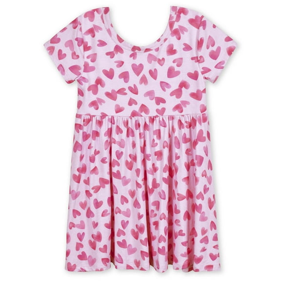 Gerber Baby & Toddler Girl Super Soft Short Sleeve Dress, Sizes 12 Months - 5T
