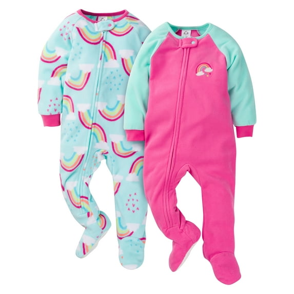 Gerber Baby & Toddler Neutral Microfleece Blanket Sleeper Pajamas, 2-Pack, Sizes 0/3M-5T