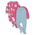Gerber Baby & Toddler Girls Microfleece Blanket Sleeper Pajamas, 2Pack (0/3 Months5T