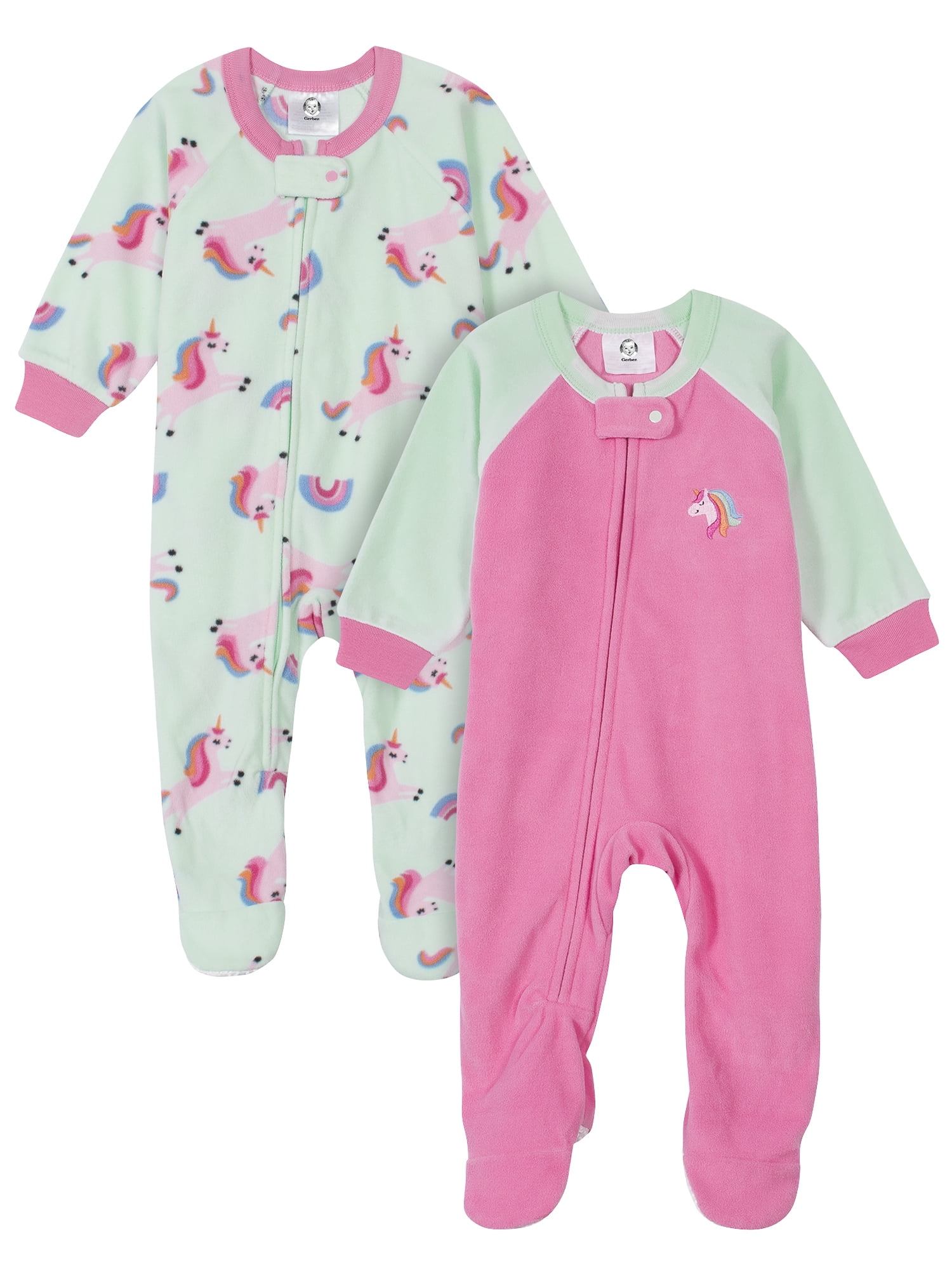 Gerber Baby Toddler Neutral Microfleece Blanket Sleeper Pajamas