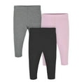 thumbnail image 1 of Gerber Baby & Toddler Girls Premium Leggings, 3-Pack, (Newborn - 5T), 1 of 6