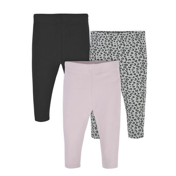 Gerber Baby & Toddler Girls Premium Leggings, 3-Pack, (Newborn - 5T)