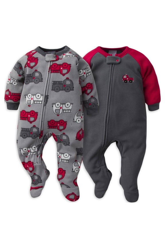 Baby & Toddler Boy Microfleece Blanket Sleeper Pajamas, 2-Pack, Sizes 0/3M-5T