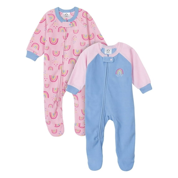 Gerber Baby & Toddler Neutral Microfleece Blanket Sleeper Pajamas, 2-Pack, Sizes 0/3M-5T
