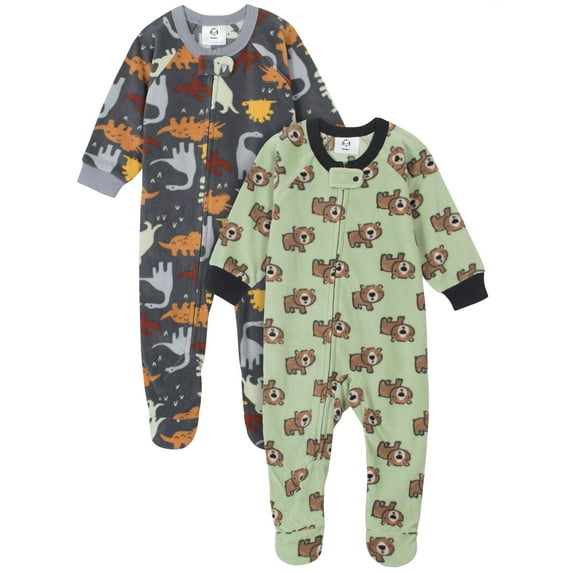 Gerber Baby & Toddler Neutral Microfleece Blanket Sleeper Pajamas, 2-Pack, Sizes 0/3M-5T