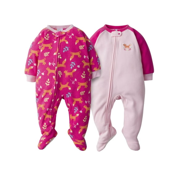 Gerber Baby & Toddler Neutral Microfleece Blanket Sleeper Pajamas, 2-Pack, Sizes 0/3M-5T