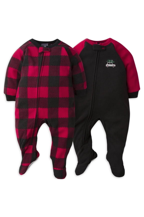 Baby & Toddler Neutral Microfleece Blanket Sleeper Pajamas, 2-Pack, Sizes 0/3M-5T