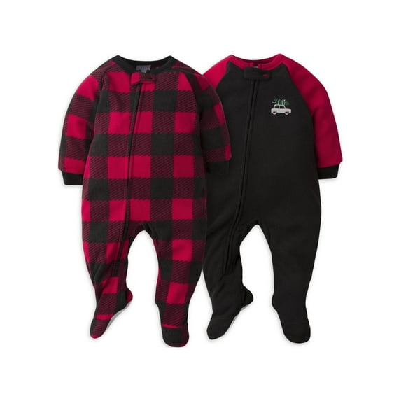 Gerber Baby & Toddler Boy Microfleece Blanket Sleeper Pajamas, 2-Pack, Sizes 0/3M-5T