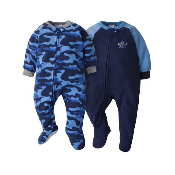 Gerber Baby & Toddler Neutral Microfleece Blanket Sleeper Pajamas, 2-Pack, Sizes 0/3M-5T