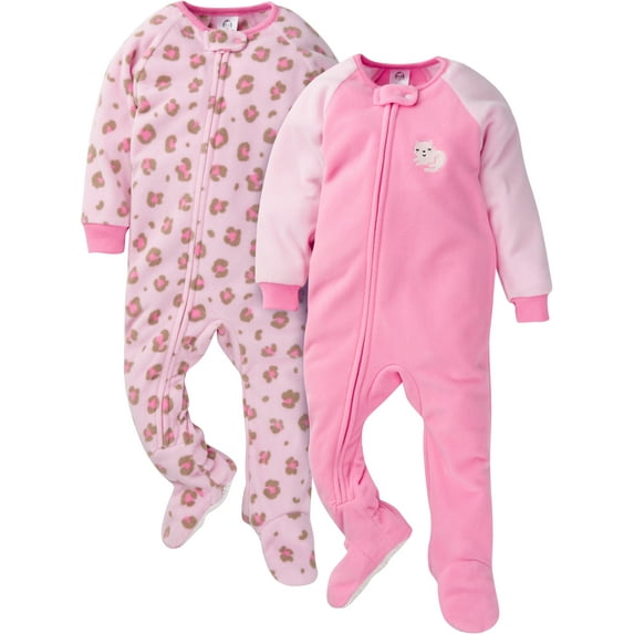 Gerber Baby & Toddler Neutral Microfleece Blanket Sleeper Pajamas, 2-Pack, Sizes 0/3M-5T