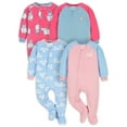 thumbnail image 1 of Gerber Baby & Toddler Neutral Microfleece Blanket Sleeper Pajamas, 4-Pack, 0/3 Months-5T, 1 of 8