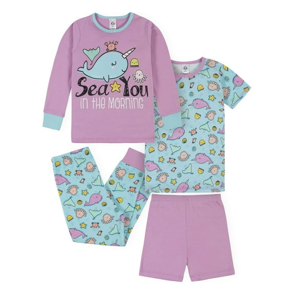 Gerber Baby & Toddler Neutral Snug Fit Cotton Pajamas, 4-Piece, 12 Months - 5T