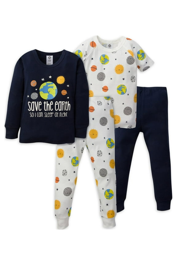 Baby & Toddler Neutral Snug Fit Cotton Pajamas, 4-Piece, 12 Months - 5T