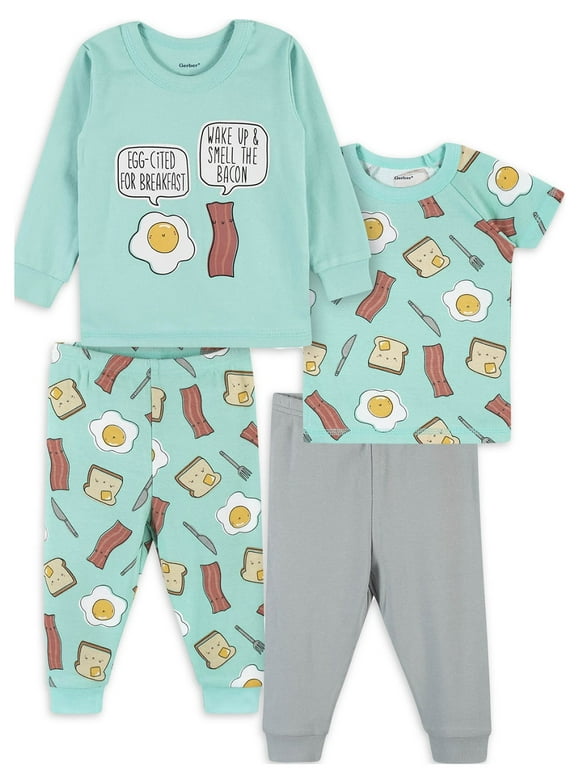 Baby & Toddler Neutral Snug Fit Cotton Pajamas, 4-Piece, 12 Months - 5T