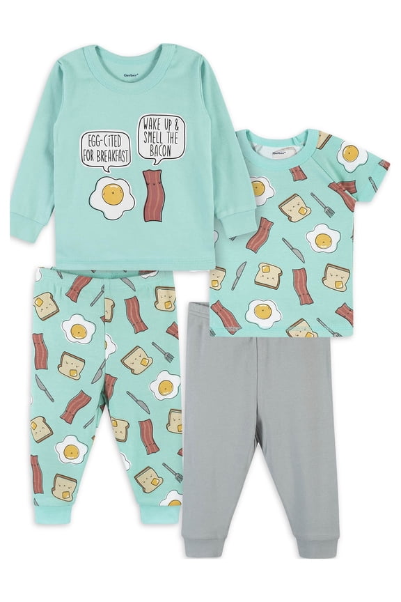 Baby & Toddler Neutral Snug Fit Cotton Pajamas, 4-Piece, 12 Months - 5T