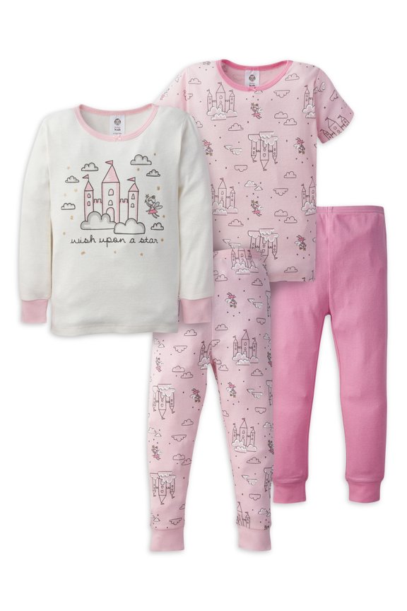Baby & Toddler Neutral Snug Fit Cotton Pajamas, 4-Piece, 12 Months - 5T