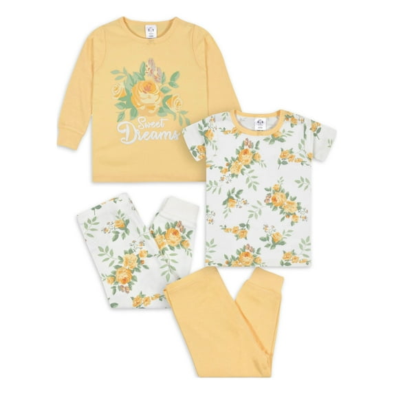 Gerber Baby & Toddler Neutral Snug Fit Cotton Pajamas, 4-Piece, 12 Months - 5T