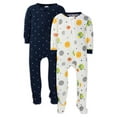 thumbnail image 1 of Gerber Baby & Toddler Neutral Snug Fit Footed Cotton Pajamas, 2-Pack, 0/3 Months - 5T, 1 of 7