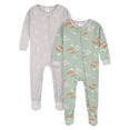 thumbnail image 1 of Gerber Baby & Toddler Neutral Snug Fit Footed Cotton Pajamas, 2-Pack, 0/3 Months - 5T, 1 of 7