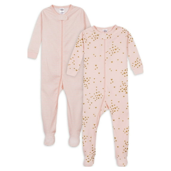 Gerber Baby & Toddler Neutral Snug Fit Footed Cotton Pajamas, 2-Pack, Sizes 0/3 Months - 5T
