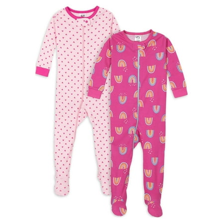 Gerber Baby & Toddler Neutral Snug Fit Footed Cotton Pajamas, 2-Pack, Sizes 0/3 Months - 5T